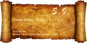 Svertner Ida névjegykártya